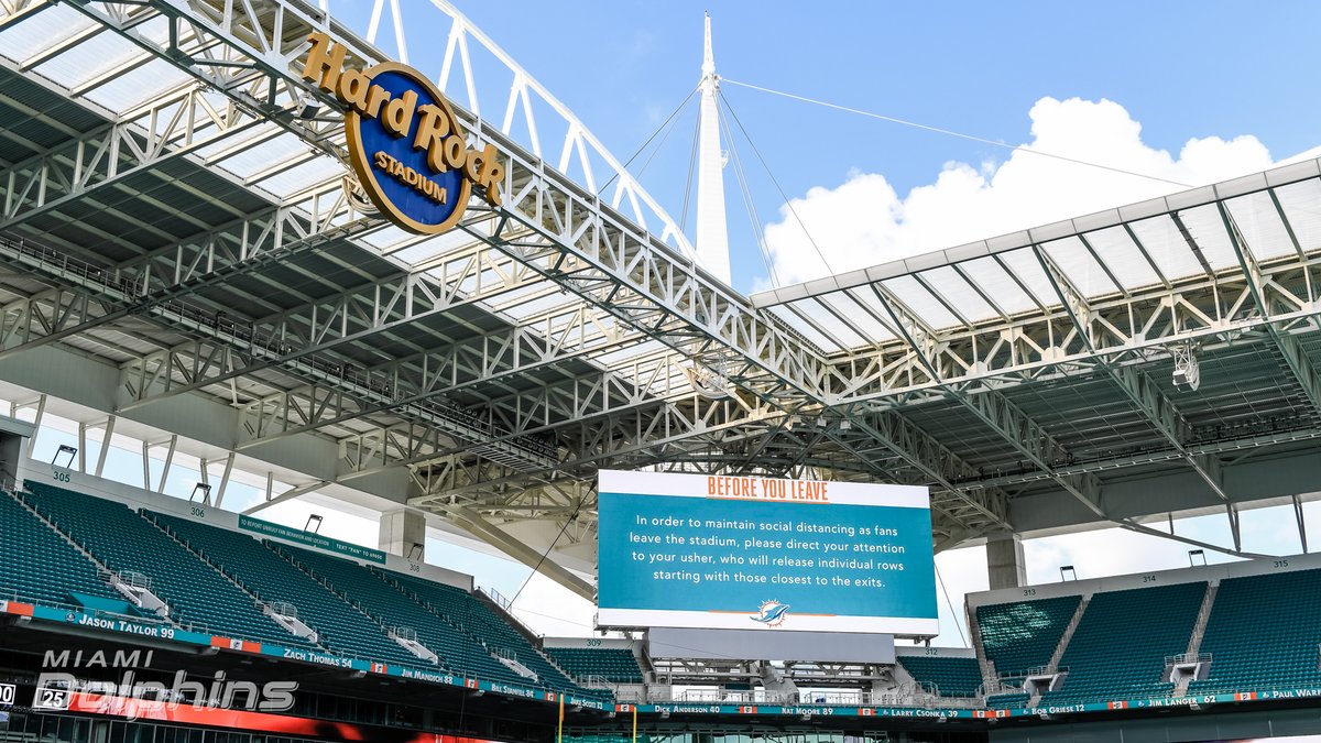 At the conclusion of each event at  @HardRockStadium, ushers will release individual rows to help ensure social distancing.