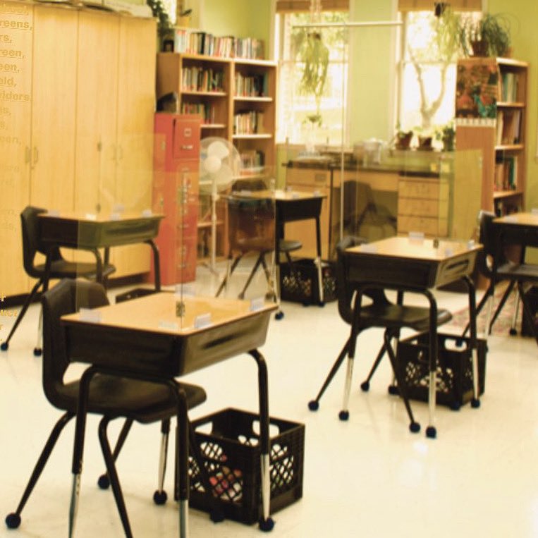 blissimprints's tweet photo. Do you see it? If you can’t, that’s the point! Our #DeskShields at this principal’s #ChristianSchool thought #deskshields might be obstructive, but she told us, “they disappeared” in the classroom Shop at BlissImprints. #student #studentshield #deskguard #deskshield #deskshields https://t.co/6rUeVunRtW