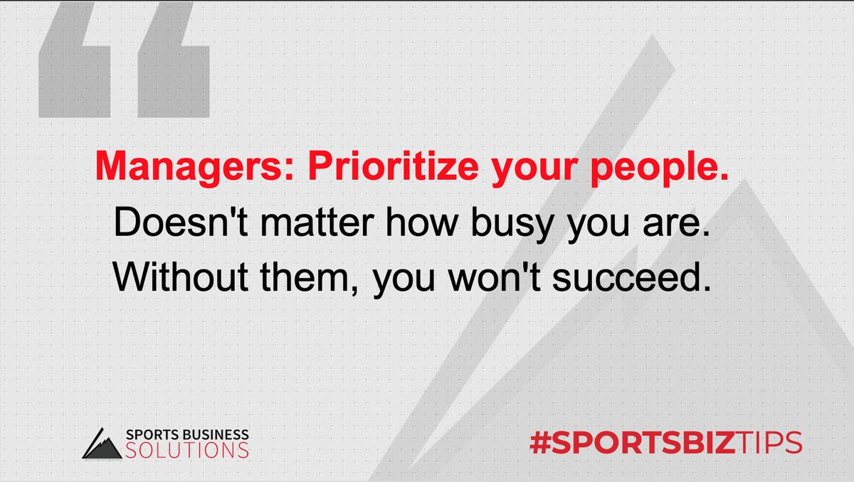 Put your people first!  #SportsBizTips