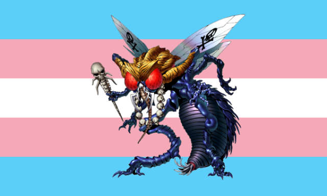 FavTrans's tweet photo. Beelzebub (the one from SMT this time) is a Trans ally https://t.co/QMH0N1s7Kf