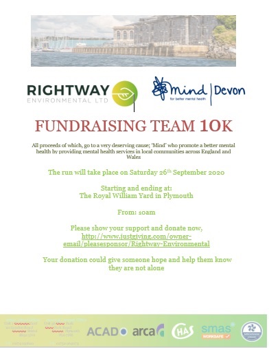 Rightwayenviro's tweet photo. Rightway are proudly charity fundraising for Mind, a very deserving charity. Members of staff from our Plymouth office will be taking part in a Team 10k on Saturday 26th September. Please show your support in donating today.
#rightway #mind #chairtyfundraiser #teamrightway https://t.co/kLws7iRkze