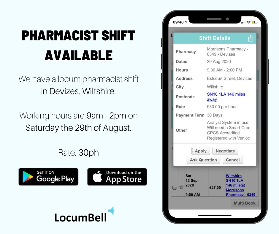 LocumBell's tweet photo. Pharmacist shift available this weekend! https://t.co/ZXSQUagZUd