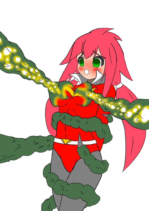 触手に捕まりエネルギーを吸われる。#ヒロピン 