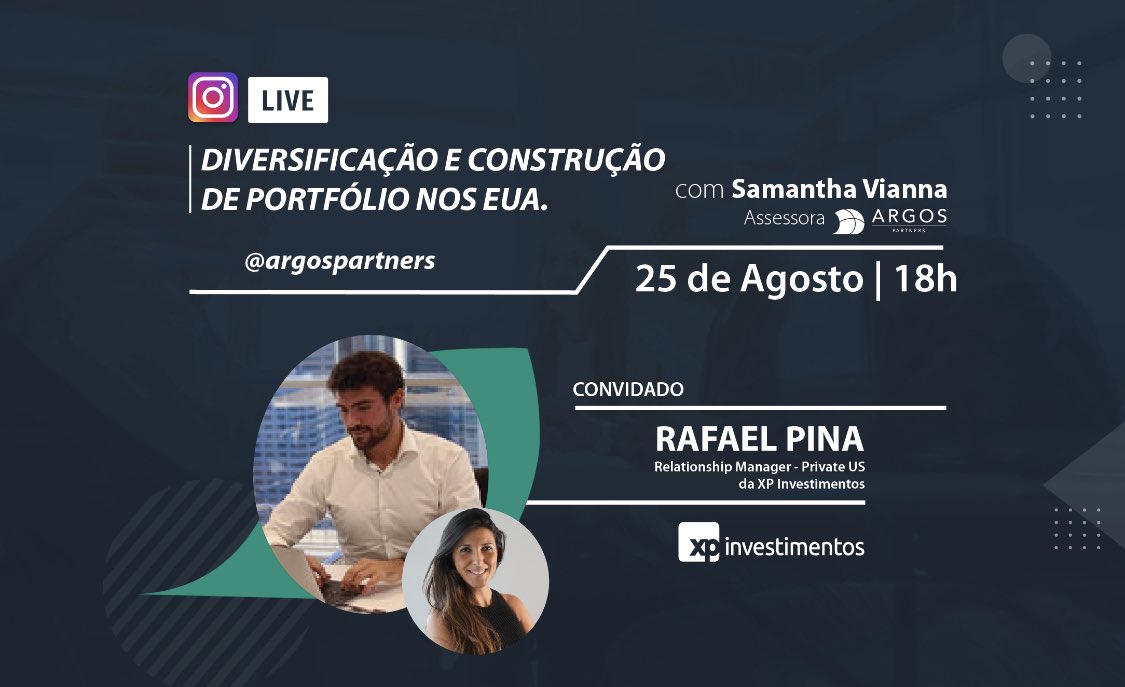 Samantha Vianna on X: Hoje tem live com Samuel Ponsoni, analista de fundos  da XP Investimentos e @WagSfc pelo Instagram da Argos Partners ✔️  Conecte-se.  / X