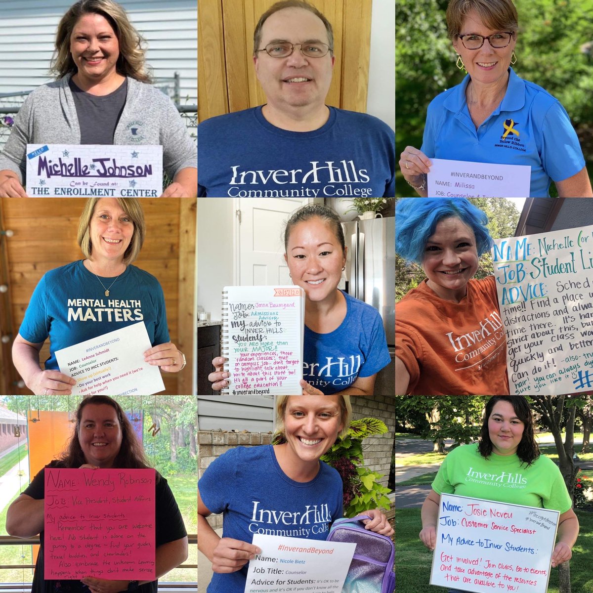 InverHillsCC's tweet photo. Fall semester starts today! At Inver, we're dedicated to the power and promise of education, we inspire students, build careers and strengthen communities. With that in mind, our Student Affairs staff wanted to share their advice with students. #TheRightDirection #InverAndBeyond https://t.co/6Ky3S9X1GB