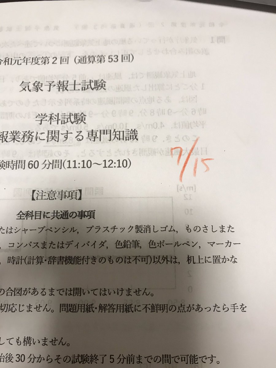 世界一の気象予報士 松浦悠真 בטוויטר こんなむずいっけ 予報士の試験て