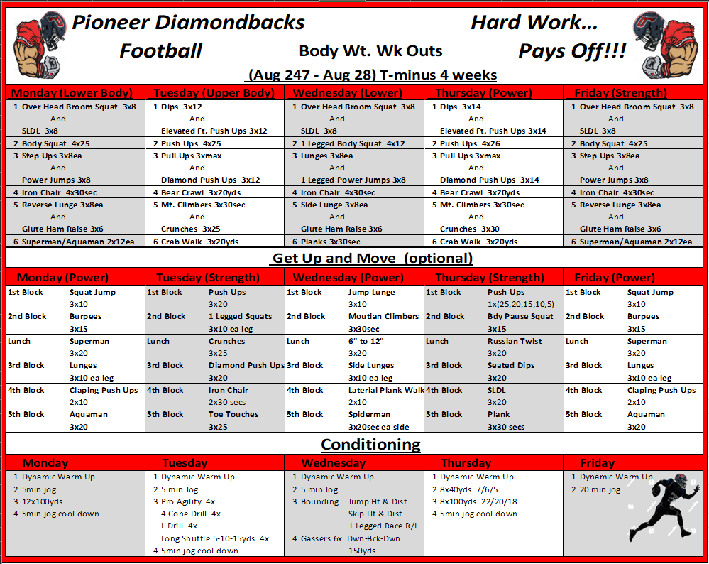 DBack_Football's tweet photo. Here you go DBacks, your remote workouts for week 2 are here! #FTF #DBackPride https://t.co/D3A1FOWJZv
