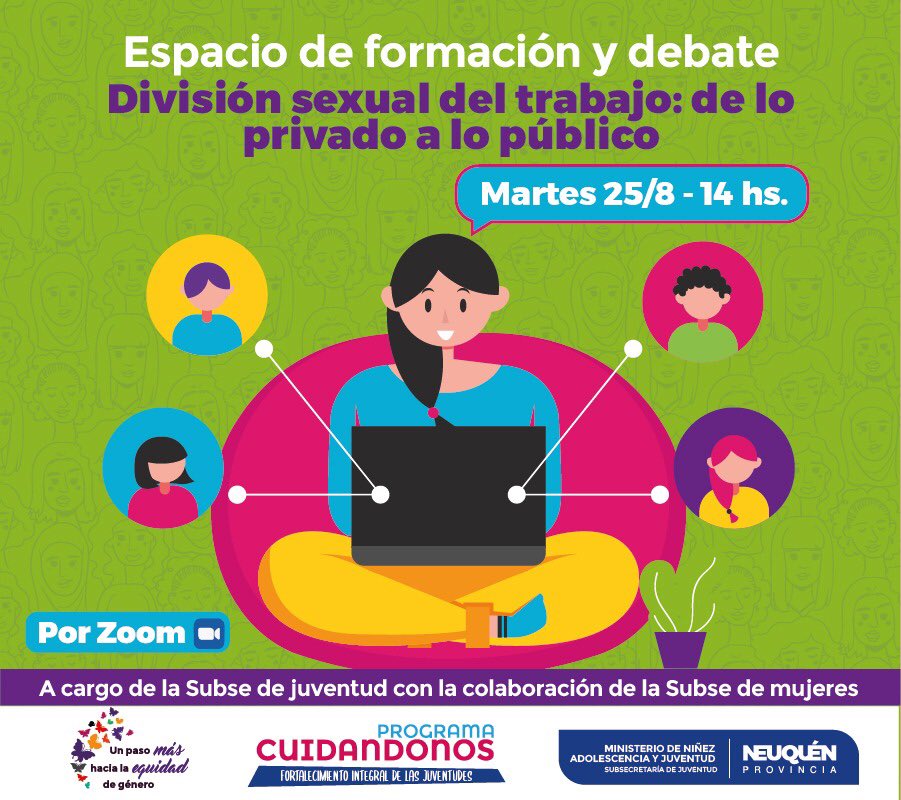Seculturanqn's tweet photo. ��Formación y debate con perspectiva de #genero, articulados entre la Subse de Juventud y la @Subsemujeresnqn .

🗓Martes 25/08 CharlaDebate
⏰14:00 Hs.
#ProgramaCuidandonos
🗒MEDIOS DE INSCRIPCIÓN:
e-mail 📩: juvpoliticasterritoriales@gmail.com
🖍google forms: Link en BIO👈 https://t.co/bW2WnRmb6o