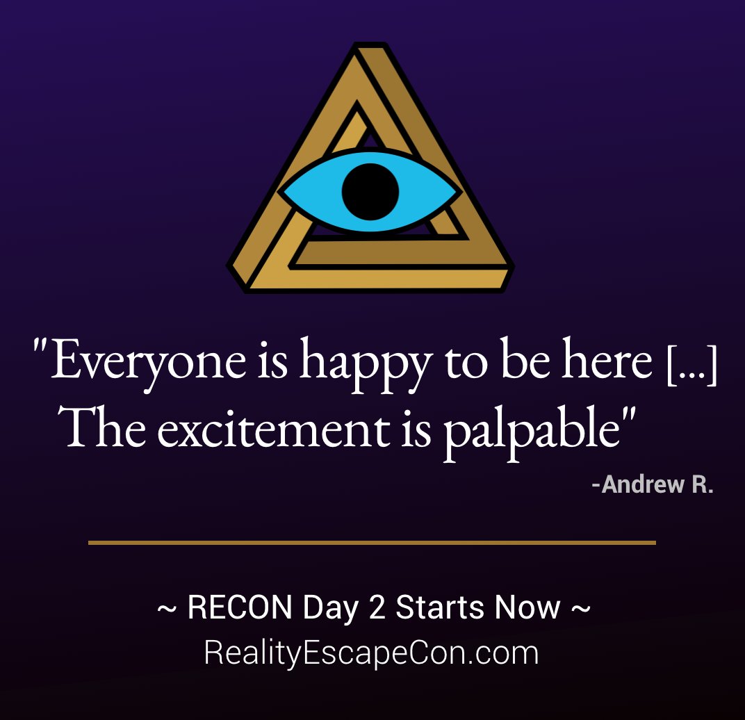 RealEscapeCon's tweet photo. Join us as we kick off day 2 of #RECON20! Day 1 was a rousing success, with hundreds of owners, enthusiasts, makers, and more coming together. Even if you couldn't attend yesterday, we'd love to have you today—register here and join us for free! https://t.co/kaxgjIsXQa https://t.co/xDwZ1xzhOR