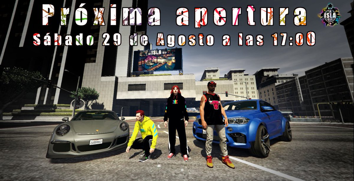 LaIslaRP's tweet photo. Ya tenemos la fecha que tanto tiempo esperabais!!
29 de Agosto a las 17:00 LaIslaRP abre sus puertas para todo el mundo!!!
Os esperamos con muchas ganas
#LaIslaRP #FiveM #Roleplay #Gta5 https://t.co/bW4RTMVUKA
