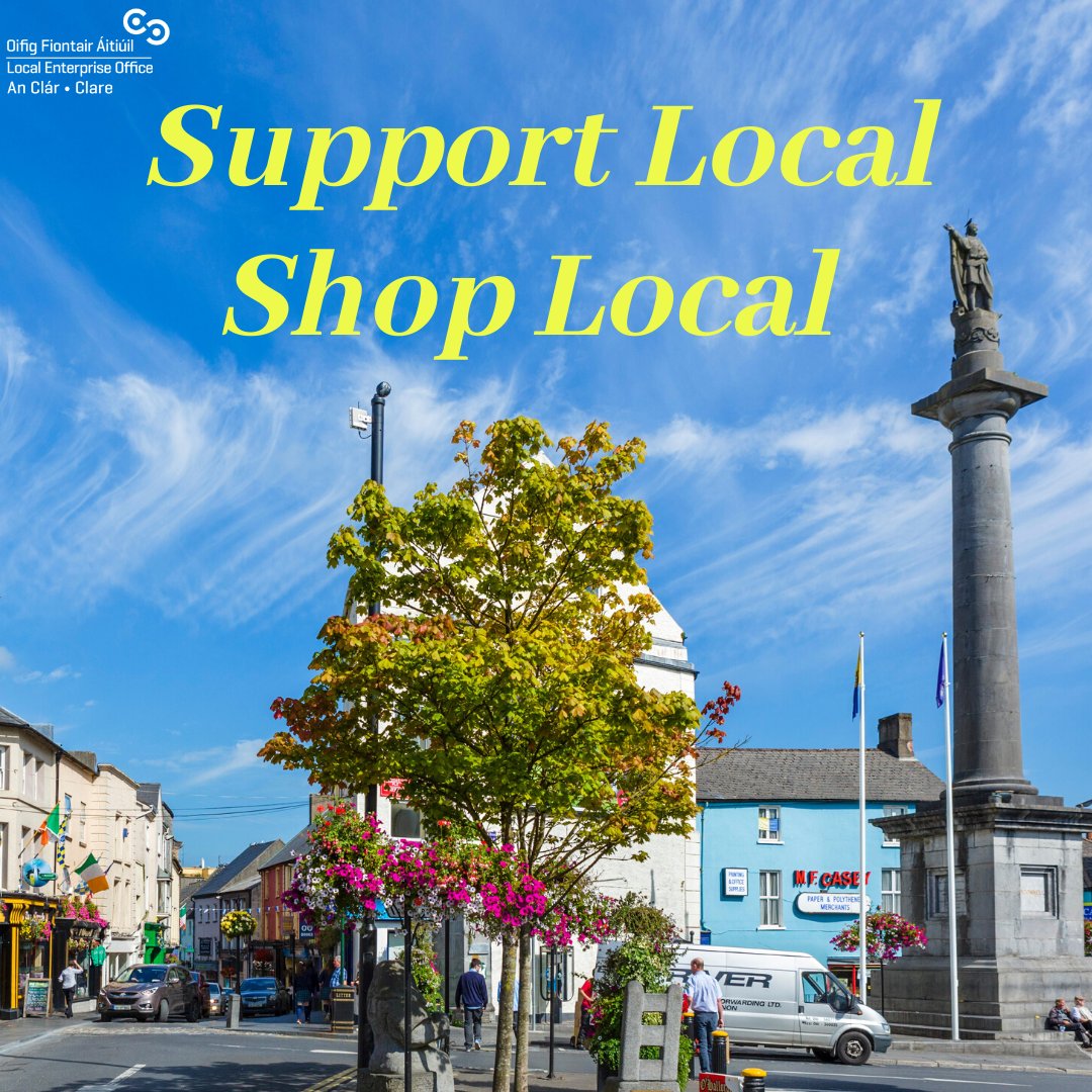 Businesses around Clare are working hard to make their way through this pandemic. We all need to play our part and support them during this challenging time. When we shop local we are supporting local jobs and more money is kept in our communities. #ShopLocal