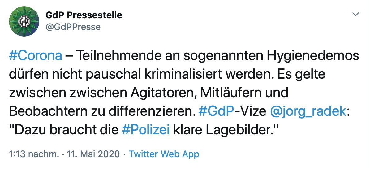 PEGIDA
- 'Gehört zu Deutschland'
- 'Muss man ernst nehmen'
- 'Sind nicht alles Ausländerhasser!'

HYGIENEDEMOS
- 'Nicht pauschal kriminalisieren'
- 'Müssen Respekt zeigen'

B96-PROTESTE
- 'Sollten das Gespräch suchen'
- 'Nicht gleich distanzieren'

Ich lasse das mal so stehen.