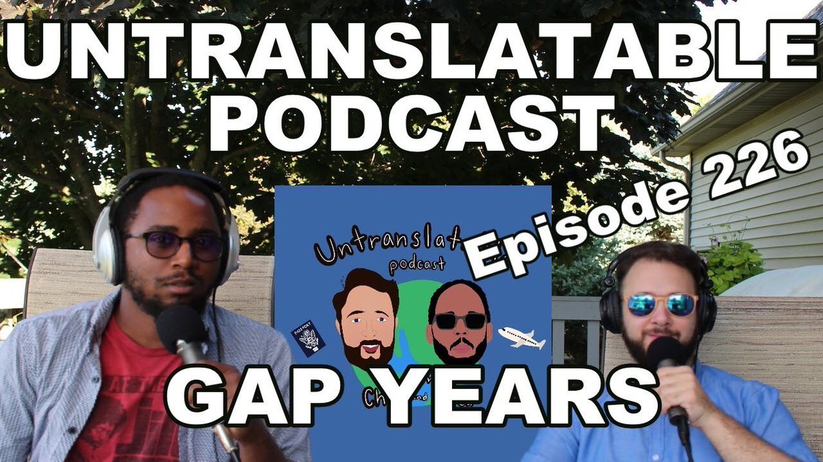 Untranslatable1's tweet photo. New Podcast! Chad and Jared are talking about Gap years. Gap years aren’t popular here in the United States, but Chad and Jared discuss its benefits to personal growth. 

Apple: https://t.co/l9H0mibUNZ
Spotify: https://t.co/WJSeWwVUXJ
YouTube: https://t.co/FpVODbxpTL https://t.co/AQpR4VeRbg