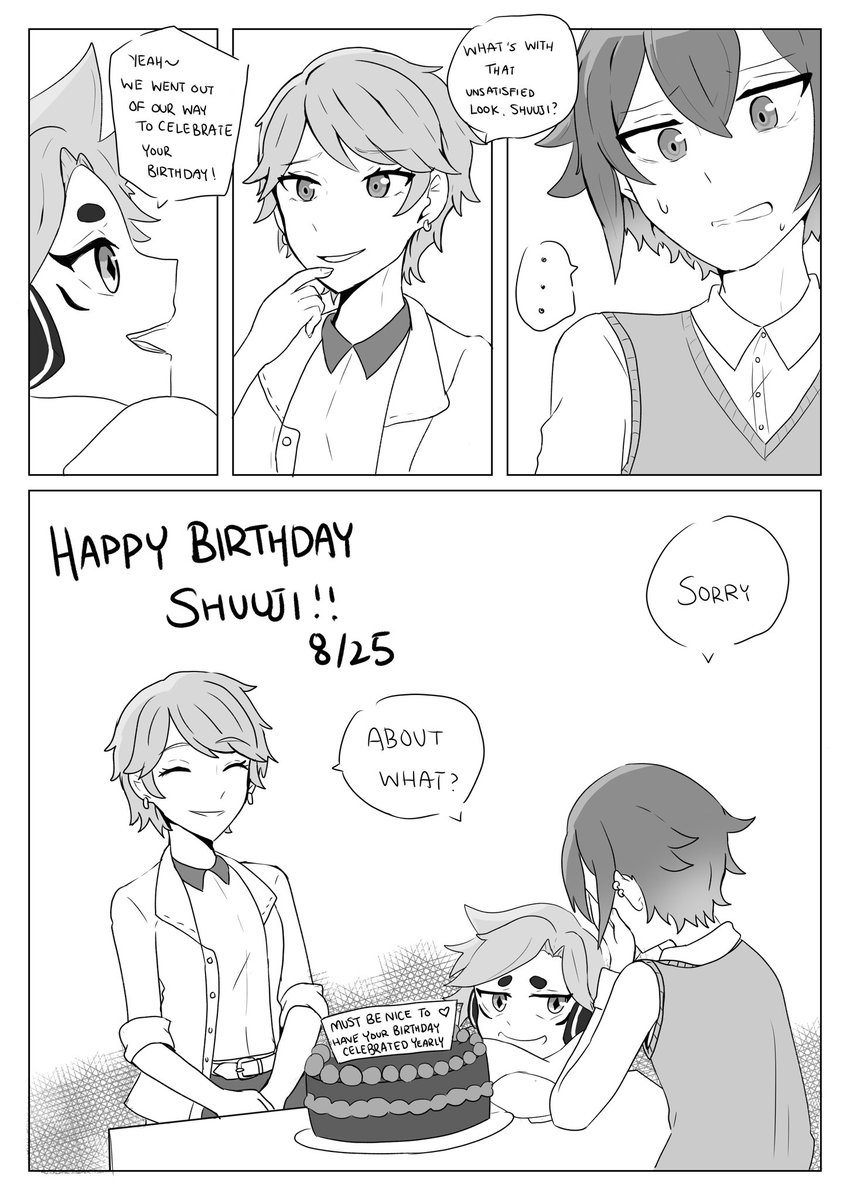 August 25, that time of year has come! Happy Birthday to Shuuji...?

#alsiushakudraws 
