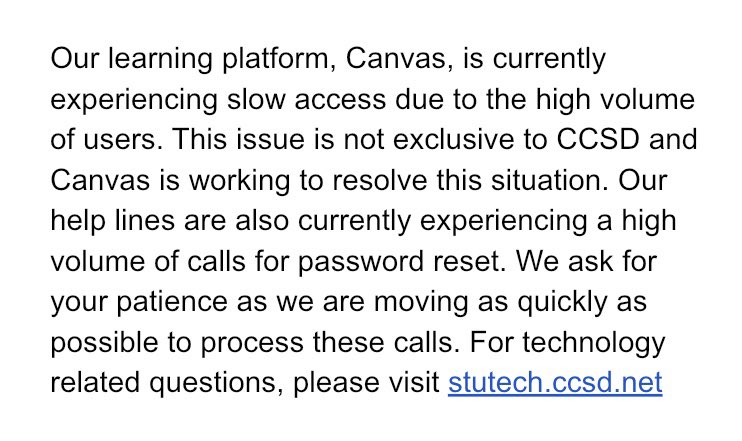 Important message regarding Canvas: