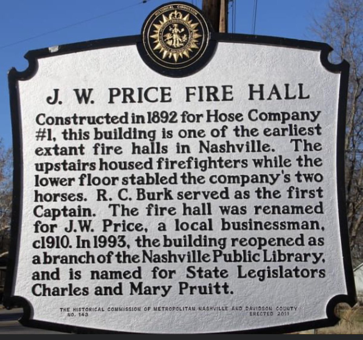 FireNashville's tweet photo. 1892 construction - Hose Company #1
#NFDHistory #NFDStrong #NFDProud #NFD https://t.co/xYPrNzPLYf