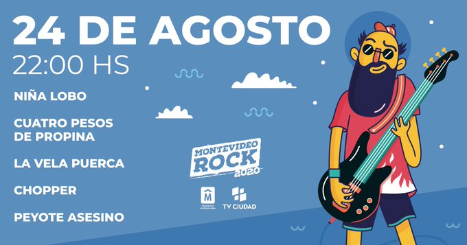 Llegó el día, esta noche arranca #MontevideoRock con shows de <a href="/ninalobouy/">Niña Lobo</a>, <a href="/cuatropesos/">cuatropesos</a>, <a href="/LaVela_Oficial/">La Vela Puerca</a>, <a href="/choppermetal/">CHOPPER</a> y <a href="/peyoteoficial/">Peyote Asesino</a> 🤘🔥    

Vas a poder seguir la transmisión de forma gratuita a partir de las 22hs por <a href="/TVCIUDADuy/">TVCIUDAD</a> 📺💻