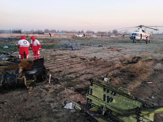 10)-Image of Ukraine Airlines Boeing 737 crash site near Tehran airport-FlightRadar24 reports the Ukrainian airliner reached a maximum altitude of 7,925 feet before tracking stopped & contact was lost(Credit:  @ELINTNews)