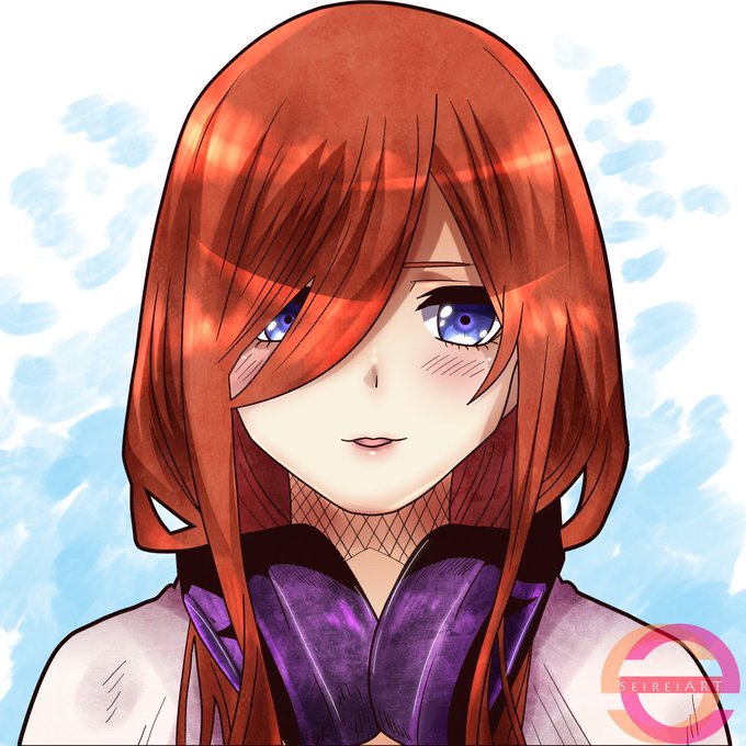 SeireiART 🇲🇦さんがTwitterに投稿した中野三玖(五等分の花嫁)のイラスト。