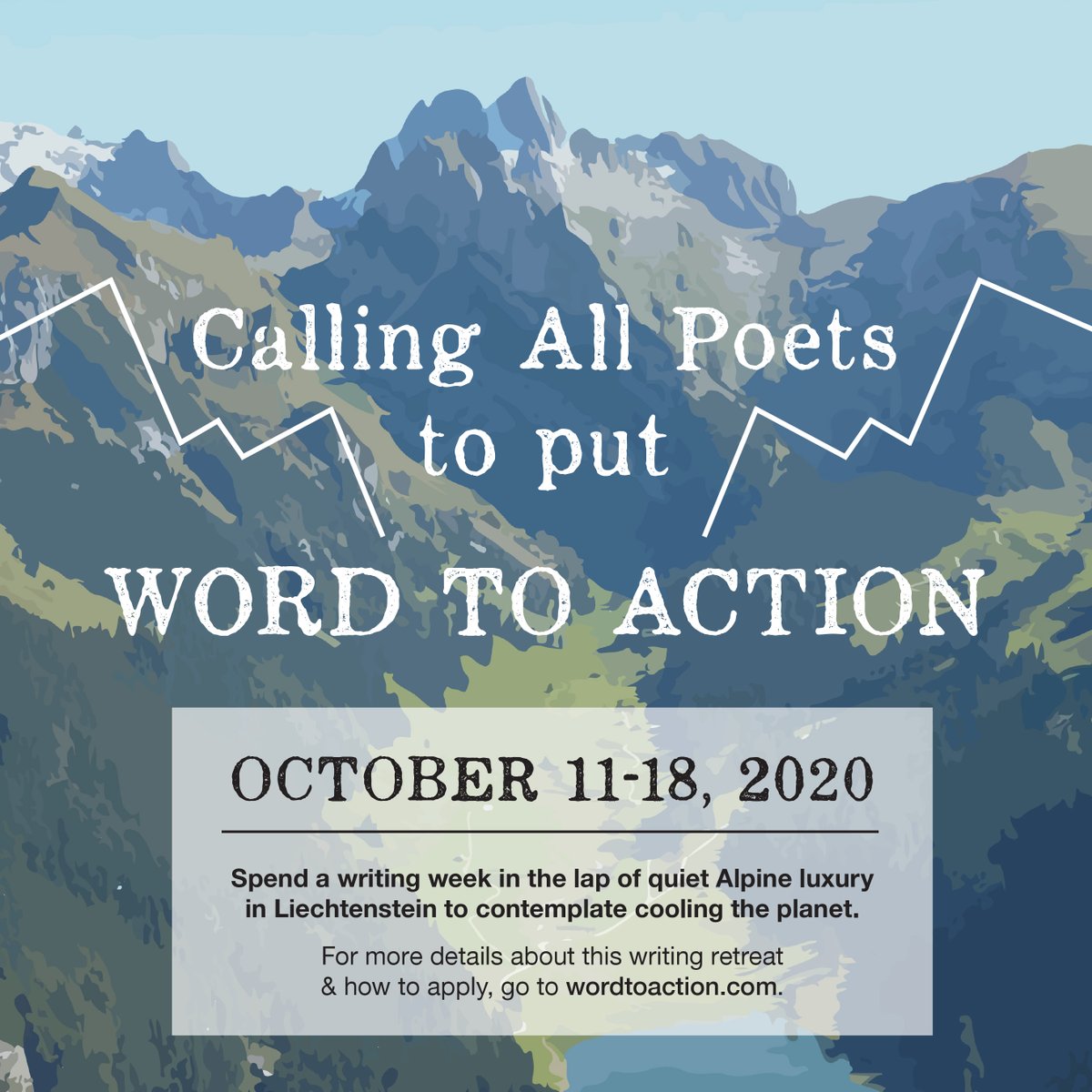 rblancopoet's tweet photo. My good friend and fellow poet @CathyWittmeyer welcomes you to her home in the alpine landscape of Liechtenstein for the #WordtoAction Writer's Retreat. This years theme: climate action!
Click for info: https://t.co/JX9acHT18O https://t.co/EpbfC9sNxW