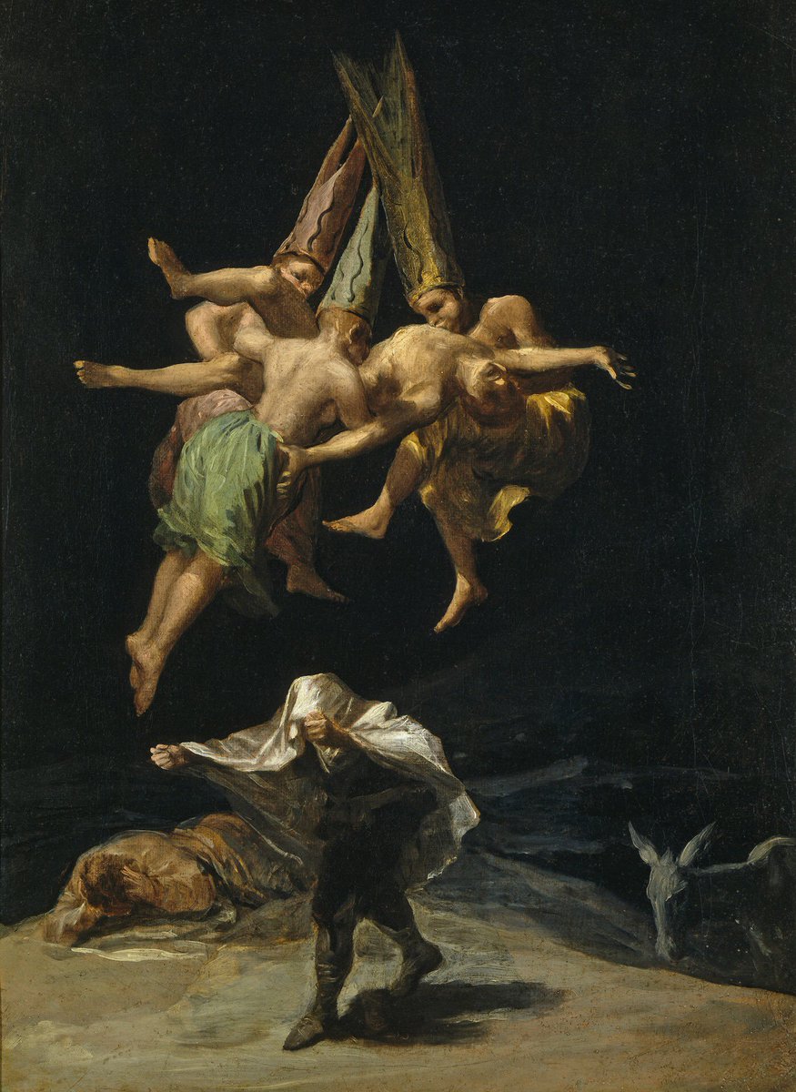 "El acto de pintar, se trata de un corazón contándole a otro corazón dónde halló su salvación" -Francisco Goya

📌 'Vuelo de brujas" (1798) #Goya