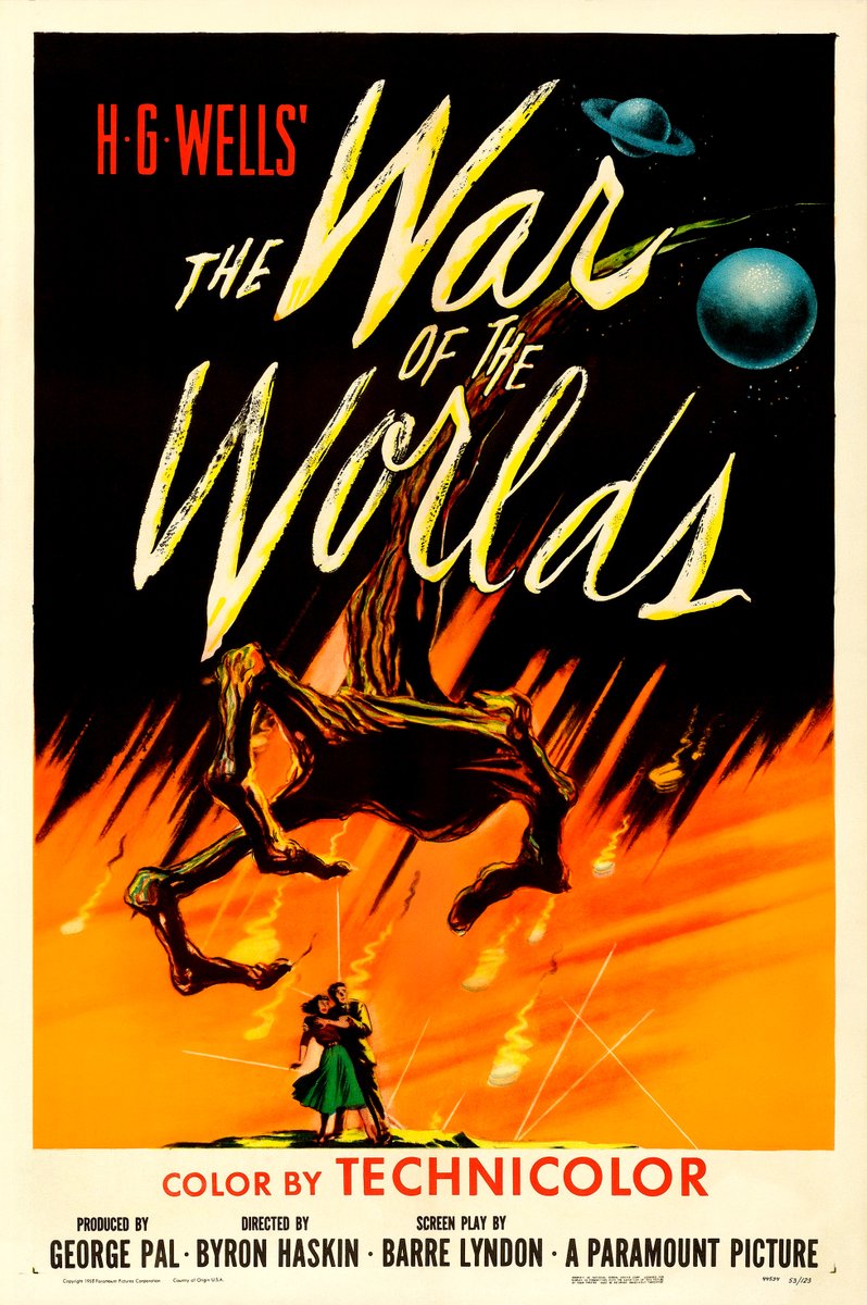 9. LA GUERRA DE LOS MUNDOS (1953)A lo mejor aquí os empieza a agobiar tanto B/N, así que volvamos al color y a un material de sobras conocido. La primera versión del clásico de HG Wells sigue siendo icónica y espeluznante. Nunca olvidaréis el sonido de los rayos desintegradores.