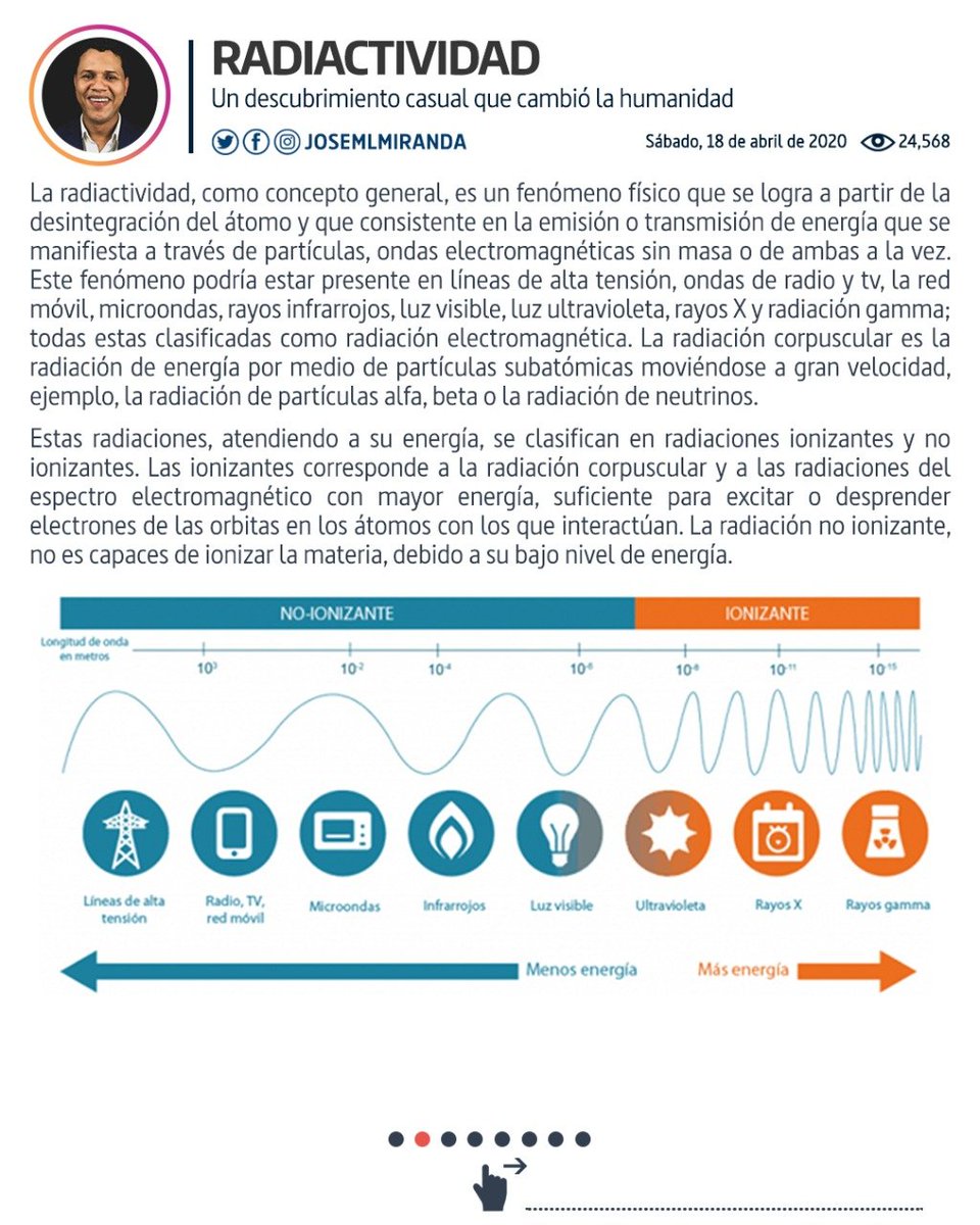 JoseMLMIRANDA's tweet photo. RADIACTIVIDAD: Un descubrimiento casual que cambió la humanidad.
#iaea #oiea #memrd #energianuclear #radiactive #nuclearengineering #nuclearenergy #nuclearpower #radiactivo #atoms #atomic #atomicenergy #nuclear #radiacion #atomoparalapaz #atomos #atomico #energianuclear https://t.co/q47VcYFCq5