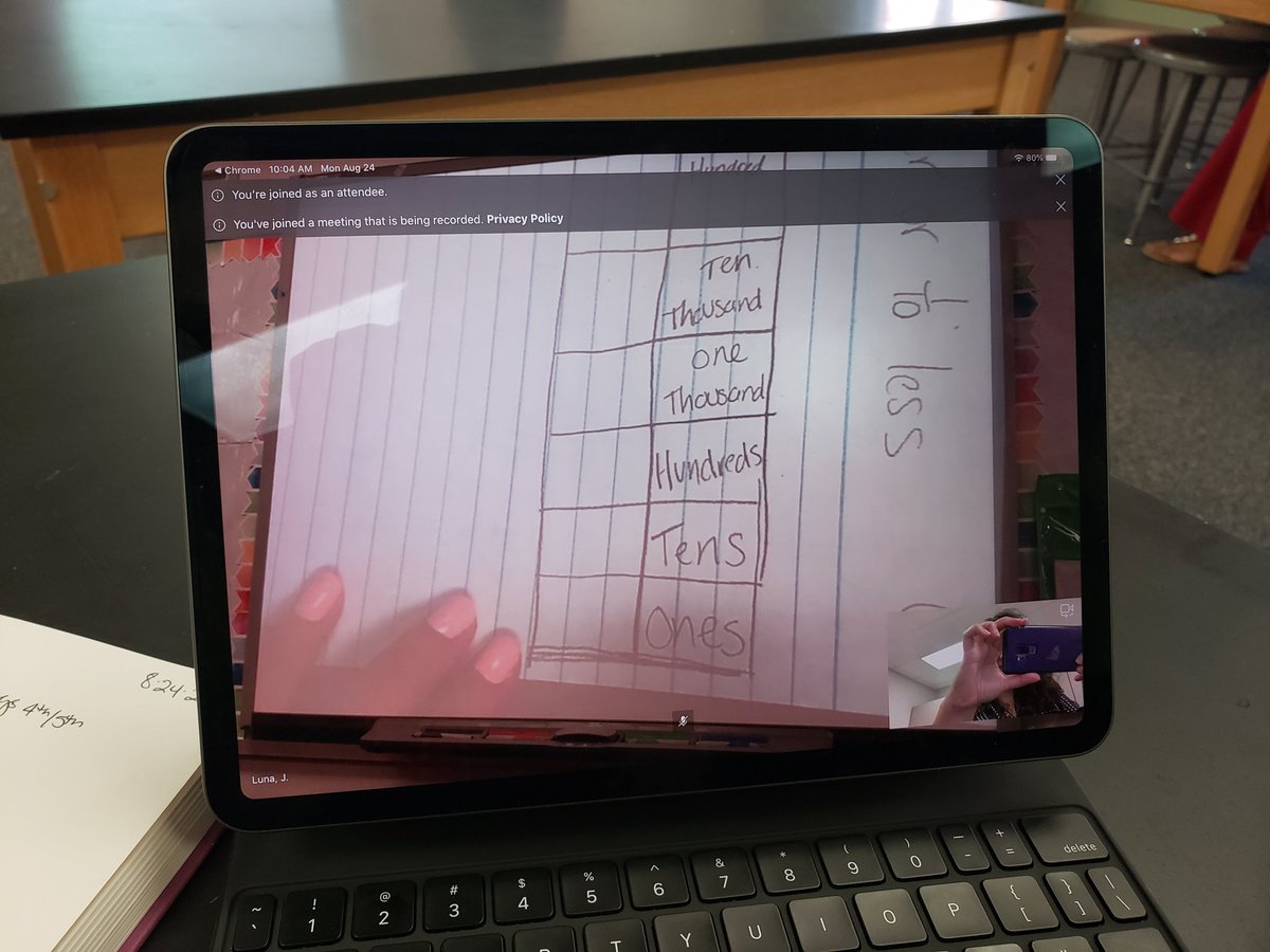 Tuning in to Ms. Luna's LIVE synchronous 4th grade math lesson <a href="/rameytylerisd/">Ramey Elementary</a> #WorkW4Win #A2D <a href="/tylerisd/">Tyler ISD 🏛</a>