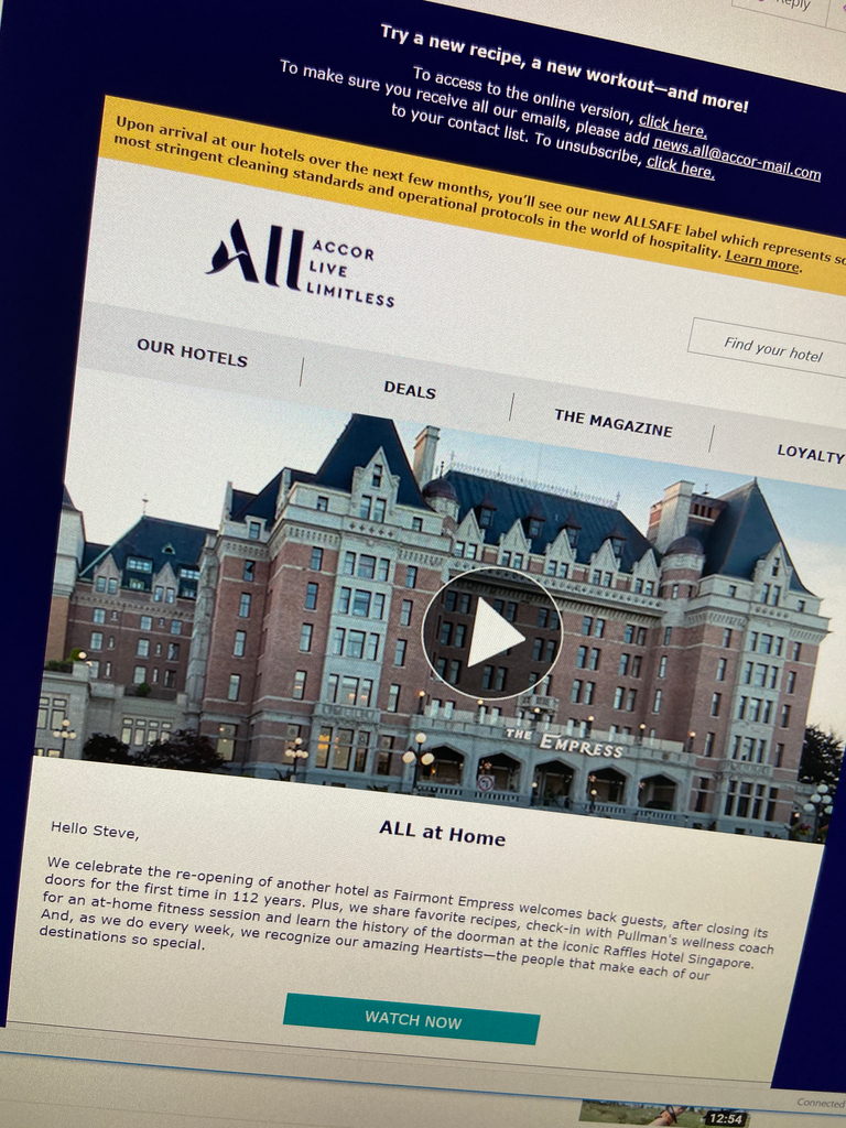 Very happy to see the video we shot for @fairmontempress was the lead story in the <a href="/Accor/">Accor Group</a> ALL global newsletter.  
#yyj #luxuryhotel #luxury #luxuryresort #hotelphotography <a href="/hotelvideo/">Hotelvideo</a> #boutiquehotel  #luxuryliving  #luxurystyle  #luxuryworldtraveler  #resort #hotel
