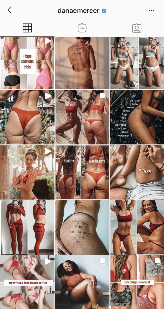 seneng banget sama danae, influencer yang gak segan memperlihatkan behind the scene penampilan sempurna para influencers. selain foto2 cantik, feed-nya juga penuh foto stretchmarks, selulit, buncit, bahkan gelambir, mengingatkan bahwa kita manusia. the human body is beautiful.