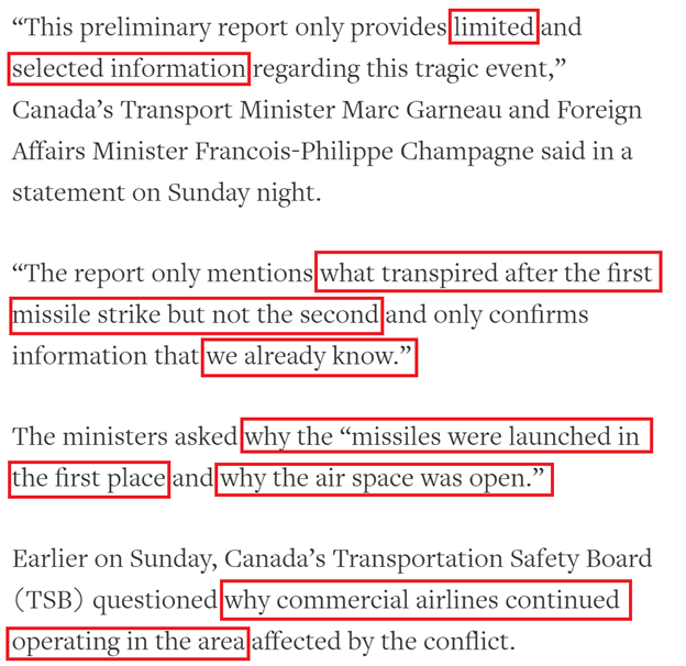 18)“Canada presses Iran for answers on downed Ukrainian jetliner” https://uk.reuters.com/article/uk-iran-crash-canada/canada-presses-iran-for-answers-on-downed-ukrainian-jetliner-idUKKBN25K1KA