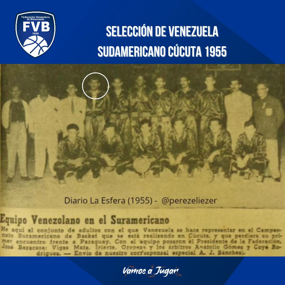 FVBbasketball's tweet photo. 24/08/1955 Arcadio Silva anotó 36 puntos, entre ellos 22 tiros libres ante Argentina en el Suramericano Cúcuta 1955. La puntuación fue tope en la selección hasta que Yvan Olivares la supero en 1988, los libres se mantienen como marca absoluta en el conjunto nacional. #VamosAJugar https://t.co/r3IBJzmolK