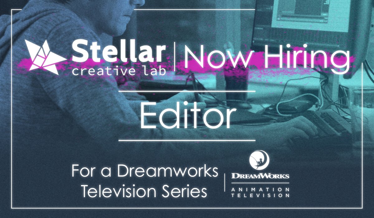 stellar_lab's tweet photo. Stellar Creative Lab is hiring! We are launching a new CG DreamWorks series at Stellar and looking for awesome talent. https://t.co/5KT3Ujdi5n