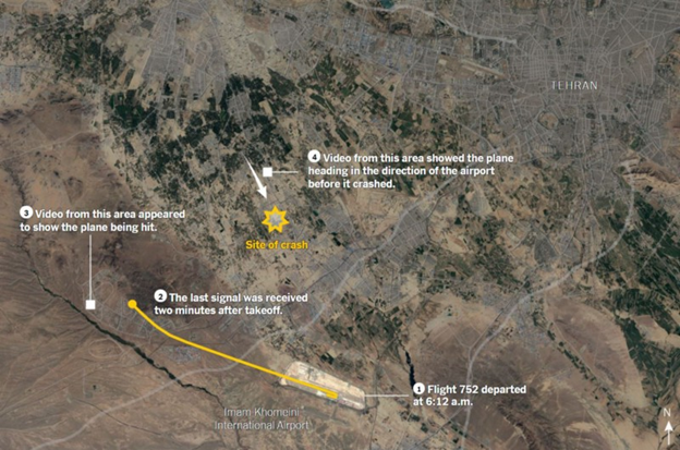 23)Any claim of the IRGC mistaking the PS752 for a fighter jet or a warplane is ridiculous.Through the entire process the plane was on flight radars and the IRGC cannot claim human error.