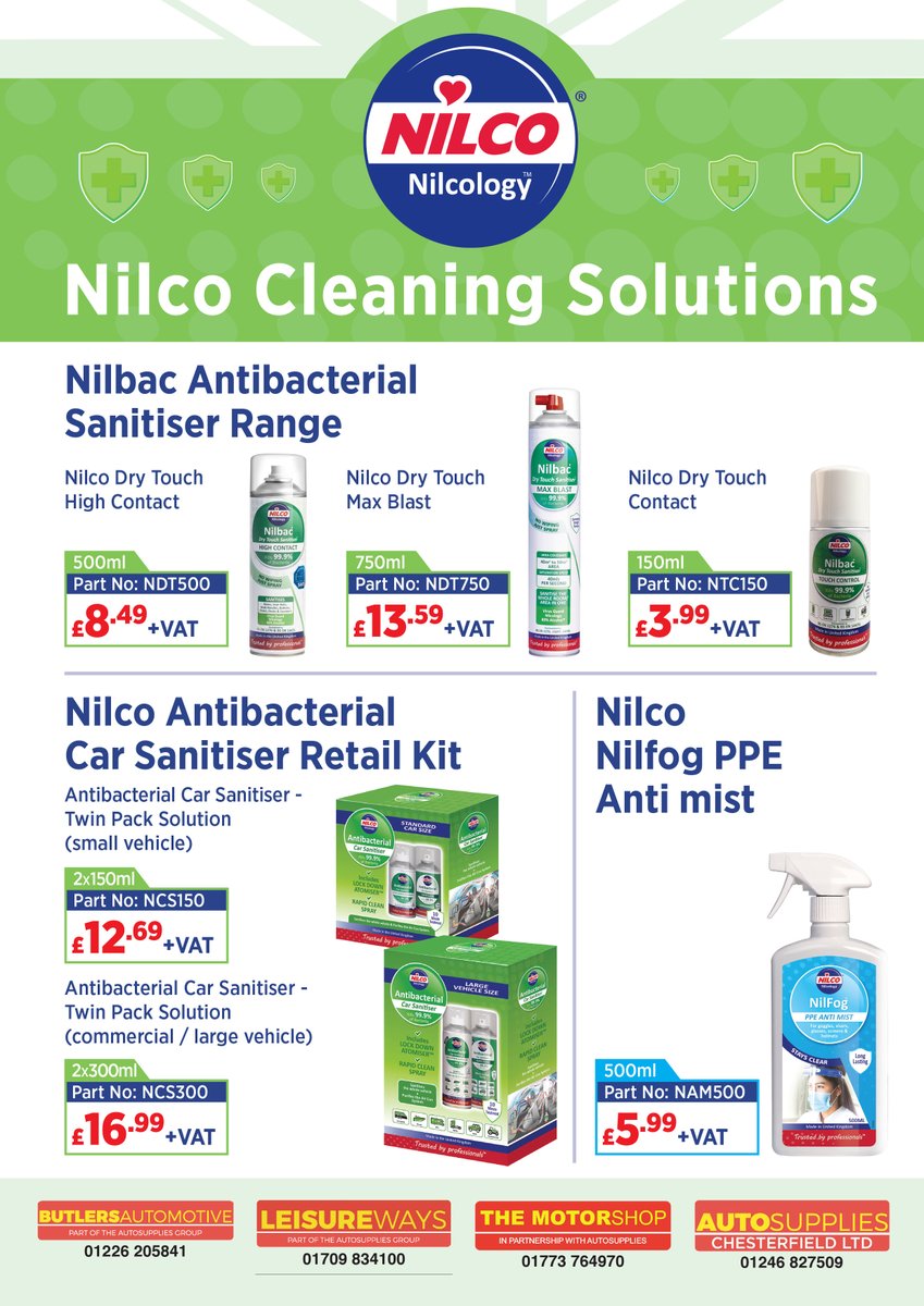 ButlersAuto's tweet image. We are now stocking some fantastic Nilco cleaning products, don't miss out, stop by or contact your local branch!