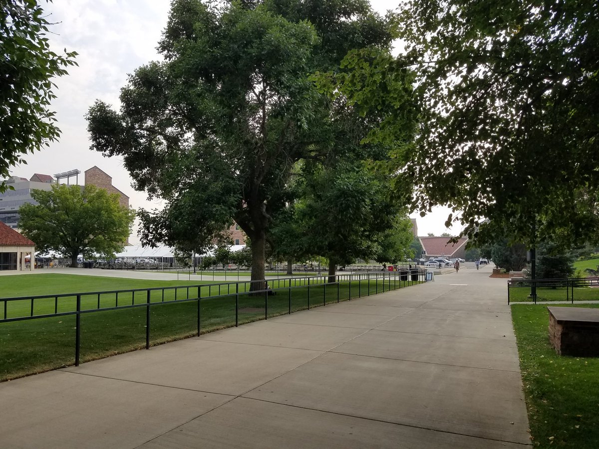 Move-in, aside from the masks, actually felt pretty normal. But the vibe today on campus can only be described as eerie. Freshman Jayden, who had Norlin Quad almost to herself: "This is definitely not what I pictured."