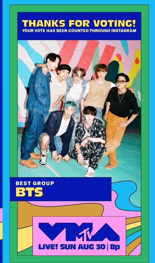 ArmyUnitedTeam's tweet photo. Let’s give @BTS_twt another award fot the ‘BEST GROUP’ on #VMAs !

To vote:
1. Go to IG story of MTV.
2. Swipe up to vote.
3. Use all your accounts

Voting ends August 27; 12AM kst
👉 https://t.co/Kxc8x8LyIm 👈 https://t.co/BN3zTJi0FU