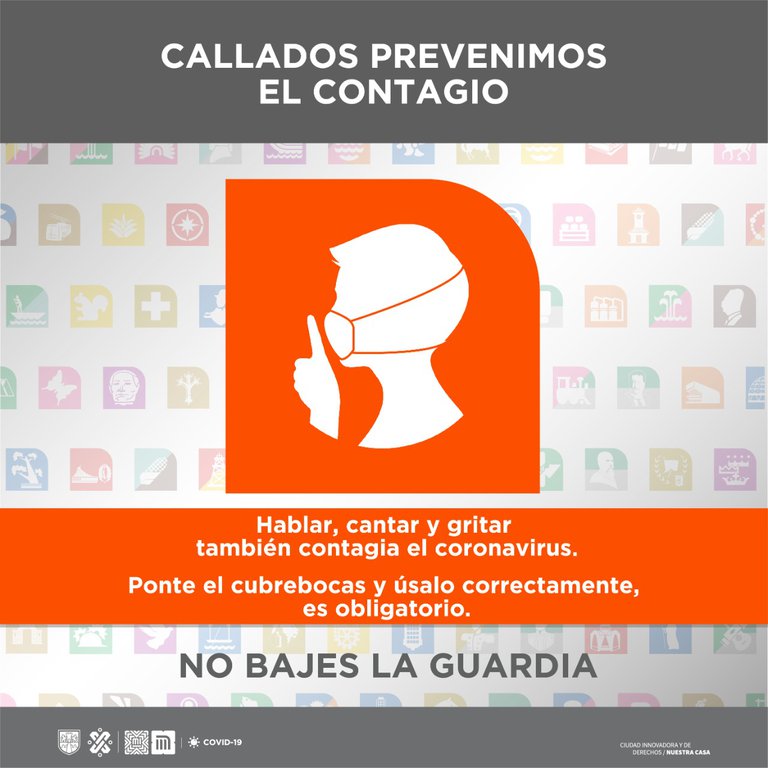 MEXIQUE : "Parler, chanter et crier propage également le coronavirusMettez le masque et utilisez-le correctement, c'est obligatoire"Du coup dans les transports mexicains il est interdit de parler  #BalanceTaMesureStupide  #MasqueObligatoire