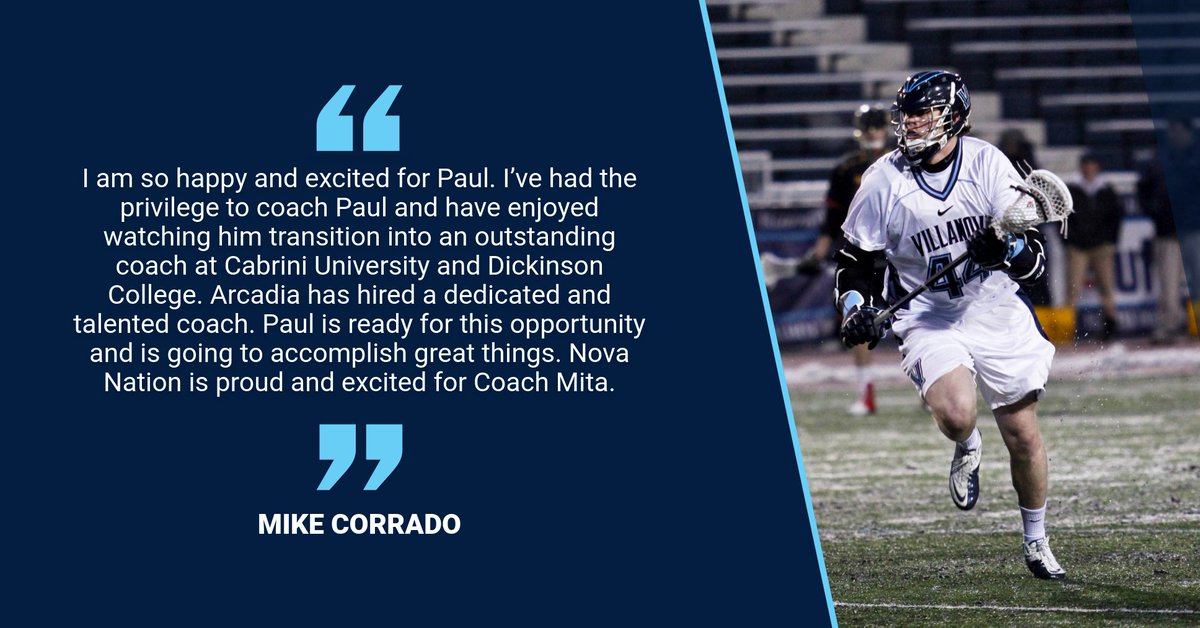 Villanova Men's Lax (@novalacrosse) on Twitter photo Congratulations to Paul Mita '13 on being named head coach for <a href="/Arcadia_MLAX/">Arcadia Lacrosse</a>
๐bit.ly/2YscEwY Congratulations to Paul Mita '13 on being named head coach for <a href="/Arcadia_MLAX/">Arcadia Lacrosse</a>
๐bit.ly/2YscEwY