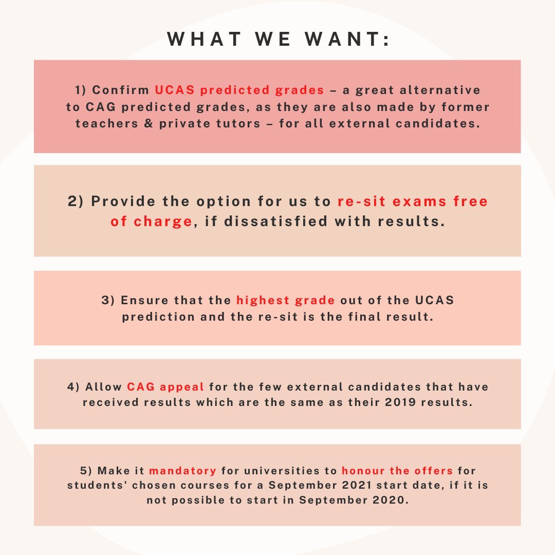 RESITSTUDENT's tweet photo. 20,000 students have been forgotten about. #JusticeForExternalCandidates #JusticeForResitStudents #UCASPredictedGrades https://t.co/pHn94RZrxy