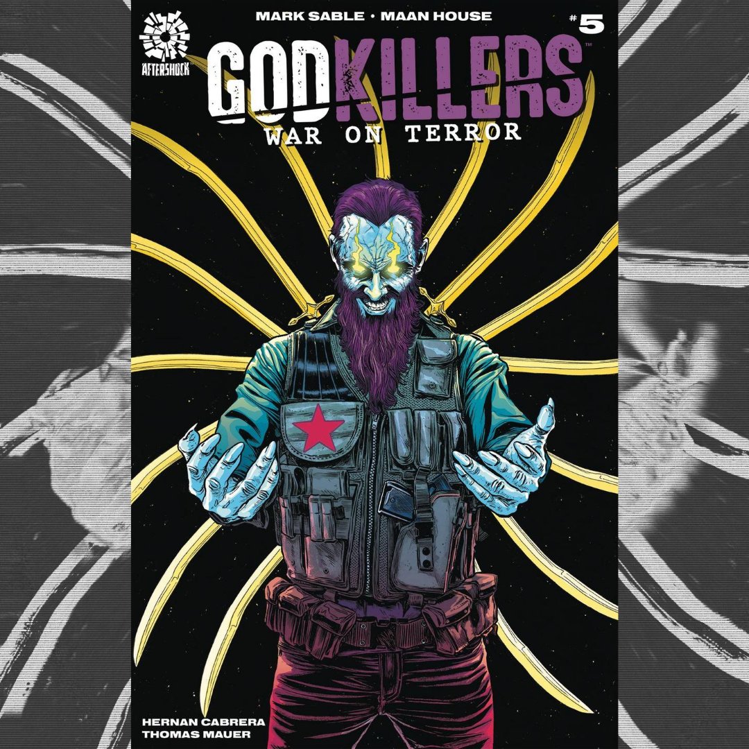 AfterShockComix's tweet photo. #COMICS OUT THIS WEEK!

Coming #NCBD, GODKILLERS and THE MAN WHO F#&amp;%ED UP TIME #5 

💥 @marksable, @MaanHouse, John Layman (@themightylayman), Karl Mostert (@Kamo_1981) and their teams have some epic conclusions in store for you 👀 Look for these issues at your #LCS Wednesday! https://t.co/aRpmUXKvGY