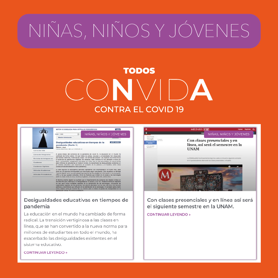 Conoce el apartado "Niñas, niños y jóvenes" en la página web con las noticias más relevantes sobre el coronavirus en el mundo todosconvida.mx #covid19 #todosconvida #ruc