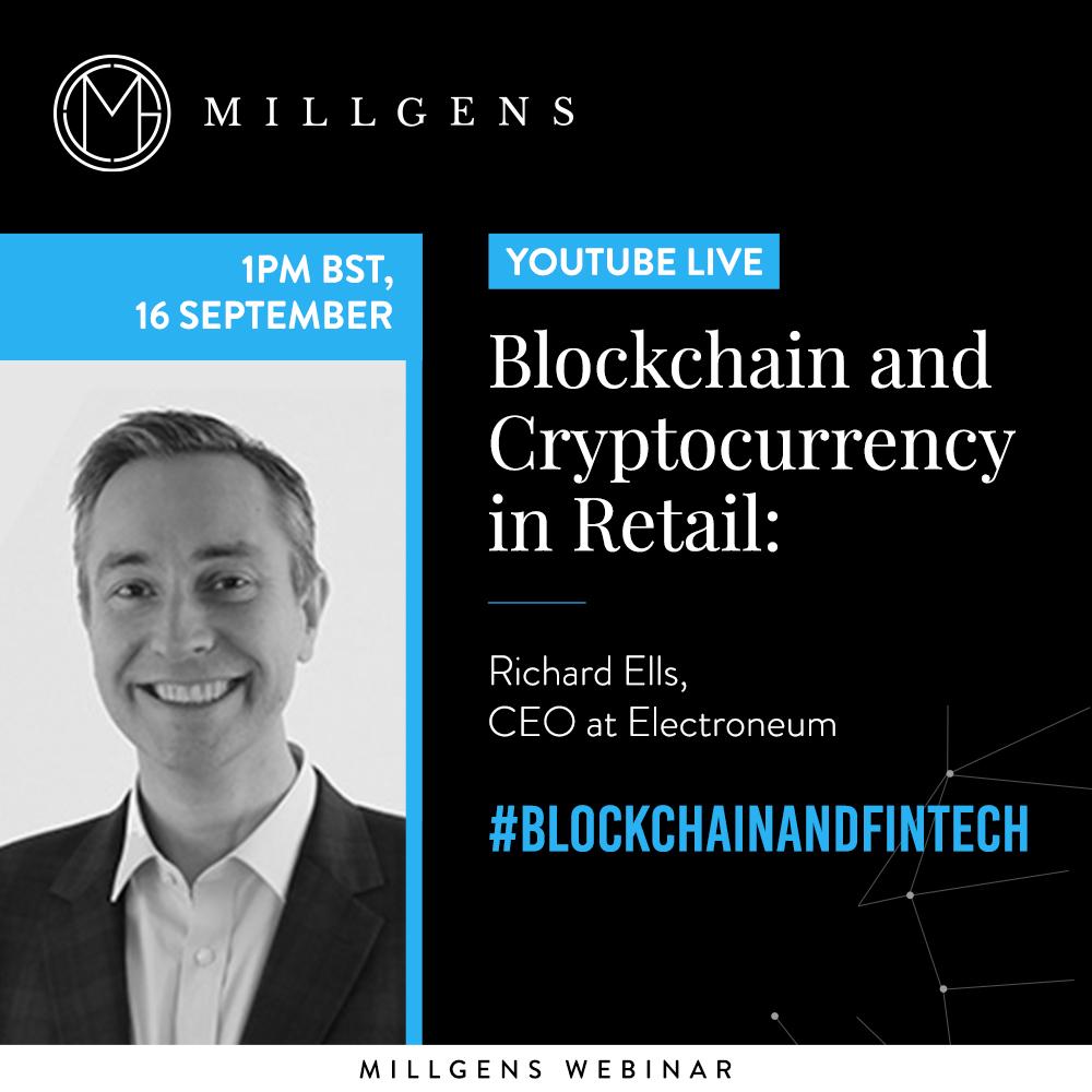 Richard is appearing at the Millgens 'Blockchain and Cryptocurrency in Retail' event on September 16, 2020 at 1:00pm BST. You can get your ticket here: zcu.io/jaG5