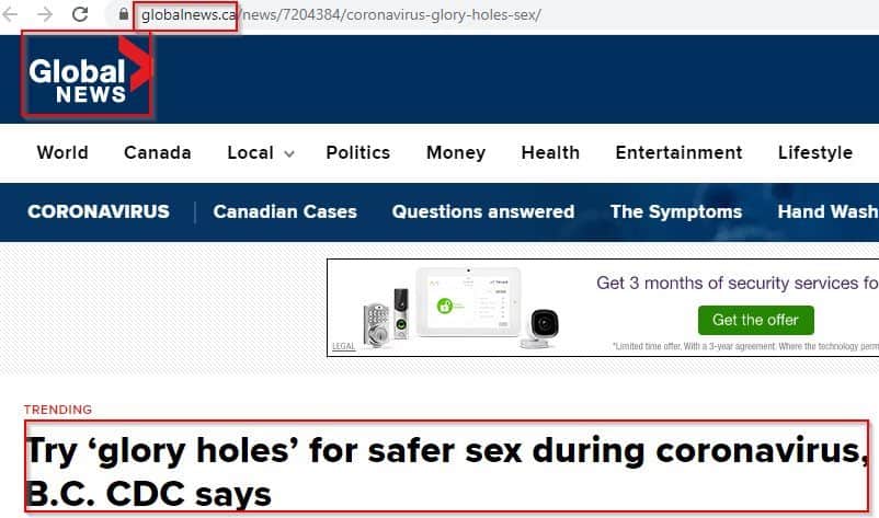 CANADA : "Essayez le «glory hole» pour des relations sexuelles plus sûres pendant le coronavirus"Non ce n'est pas une blague mais une recommandation du CDC. #BalanceTaMesureStupide  #CoronaCircus