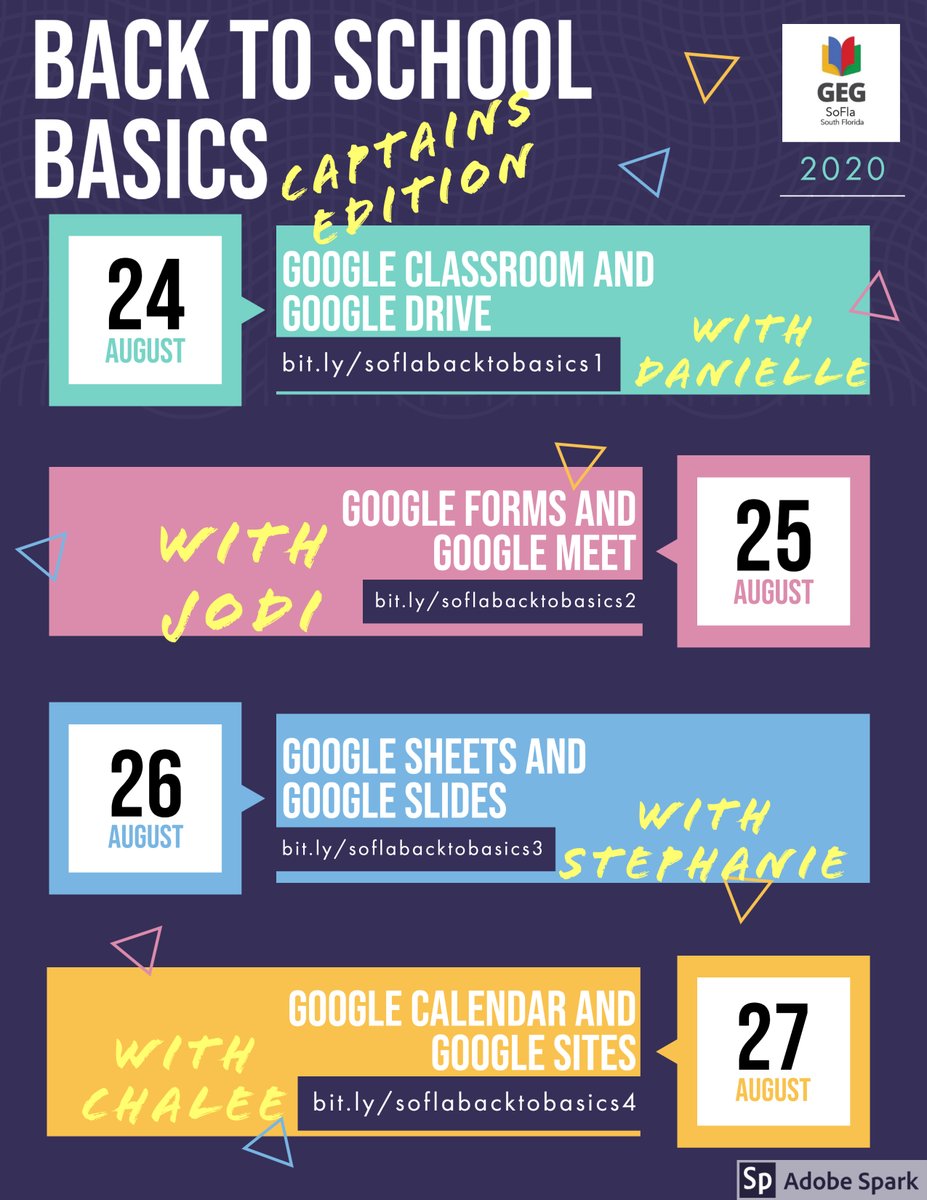 Mrs. Danielle Clark (@mrsclark__) on Twitter photo Back to School season is in full swing! We're recording 1.0 versions of the <a href="/GoogleForEdu/">Google for Education</a> suite for you to view quickly and implement even quicker! The <a href="/gegsofla/">Google Educator Group - South Florida</a> B2SB - Day 1 is up and will be updated daily on our <a href="/YouTube/">YouTube</a> channel (click subscribe 😃)! bit.ly/soflabacktobas… Back to School season is in full swing! We're recording 1.0 versions of the <a href="/GoogleForEdu/">Google for Education</a> suite for you to view quickly and implement even quicker! The <a href="/gegsofla/">Google Educator Group - South Florida</a> B2SB - Day 1 is up and will be updated daily on our <a href="/YouTube/">YouTube</a> channel (click subscribe 😃)! bit.ly/soflabacktobas…