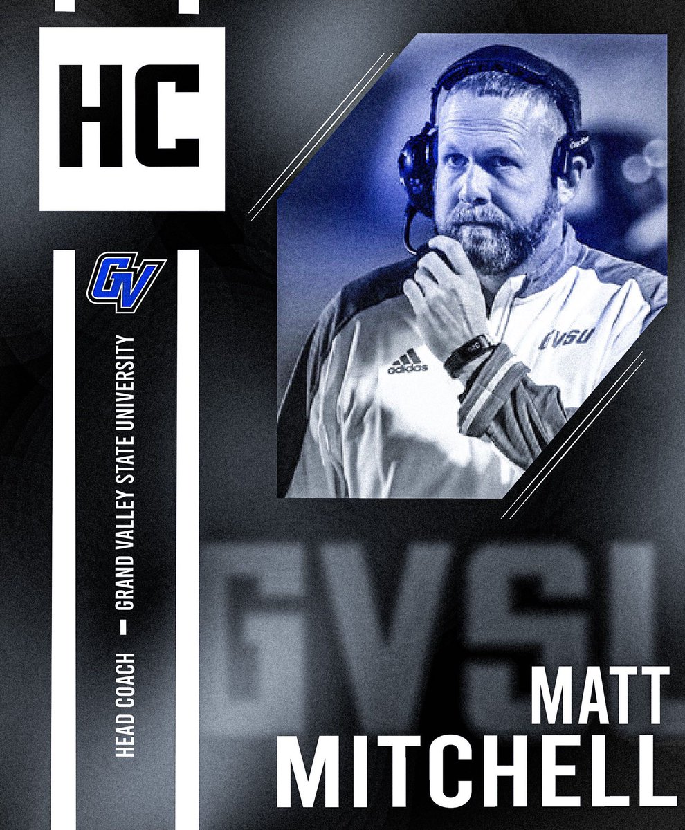 Meet our HC @CoachMitchGVSU
Since coming to GV:
.828 overall winning percentage
.815 overall GLIAC winning percentage
2 National Championships
3 National Championship Game appearances