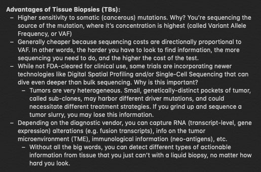 5/Now, TBs, just like LBs, which I'll talk about in a moment, have advantages and disadvantages, summarized below:Bottom Line: We think TBs, now and in the future, are absolutely vital to cancer care. LBs will not replace TBs, except in cases where TBs aren't possible.