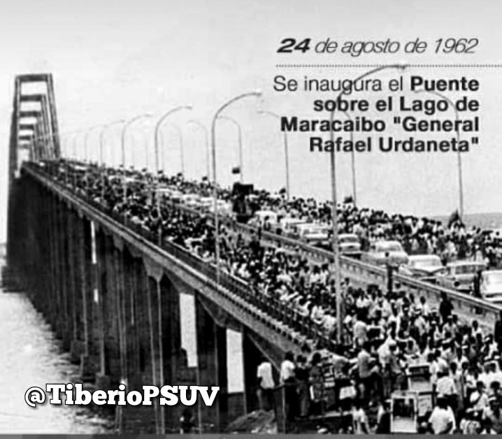 El 24 de agosto de 1962 se inaugura el Puente sobre el Lago, hoy "General en Jefe Rafael Urdaneta". <a href="/NicolasMaduro/">Nicolás Maduro</a> @OmarPrietoGob <a href="/taniapsuv/">Tania Valentina Díaz</a> #mirandaahoraesdetodos #quedateencasa
