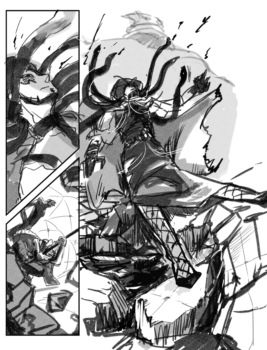 捏造4章最終戦闘漫画の続きです。
24・25・26・27ページ

*捏造展開
*魔法独自解釈
*強めの幻覚
*監督生(顔出しNG)がいます
*雑オブ雑
*4章ネタバレまみれ

顔が少ないので雑オブ雑。許して。許して。次回本気出すから。次回、人魚の本気。多分。 