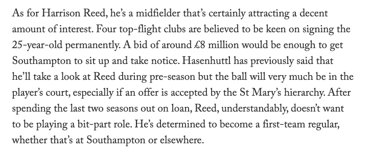 Harrison Reed update, courtesy of @dansheldonsport for @TheAthleticUK. Fulham surely among the four clubs

theathletic.com/2018867/2020/0…

 #FFC